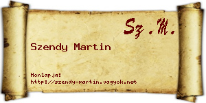 Szendy Martin névjegykártya